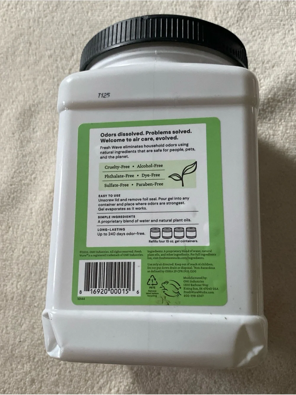 Original Odor Removing Gel Refill - White with Green Label